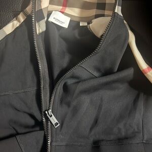 Burberry Black Bomber Jacket with Signature Check Trim